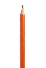 Orange pencil against white background