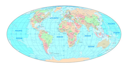 Fototapeta na wymiar Political World map