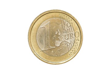 One Euro Coin 2002 front isolated