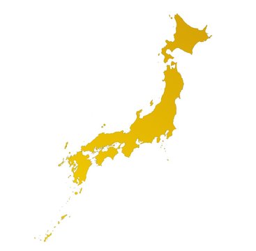 orange gradient map of Japan