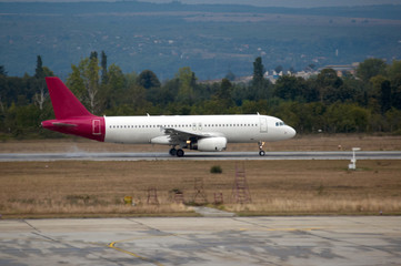 Fototapeta premium Airbus in Varna Airport take off