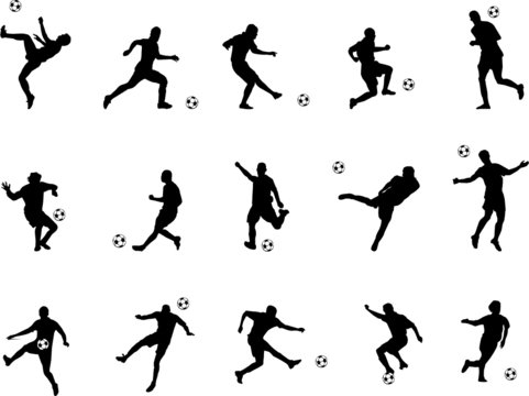 soccer player silhouettes