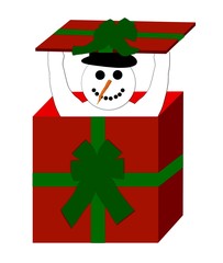 schneemann im geschenk