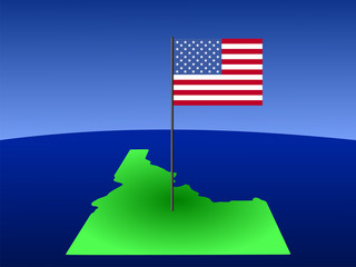 Idaho with American Flag