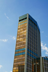 Fototapeta premium A skyscraper in central Barcelona, Spain