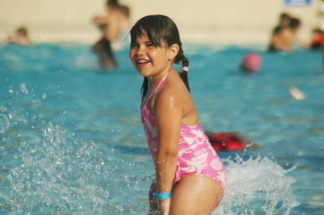 Laughing Girl at the Pool