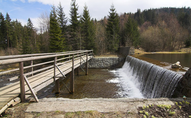 waterfall at mountains -beskid - poland