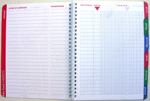 "cahier de textes école" photo libre de droits sur la banque d'images
