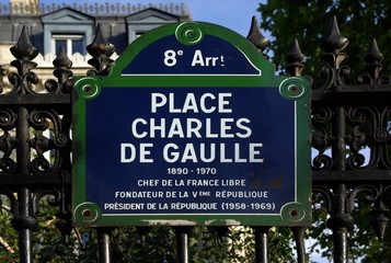 Plaque de rue : Place Charles de Gaulle