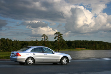Landscape with the car.