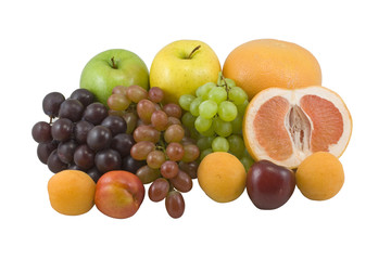 Colorful fruits on white background 
