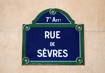 Naklejka premium Rue de Sèvres