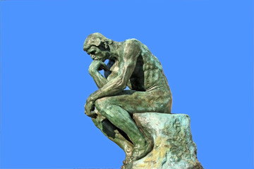Thinker isolated over blue - 4320680