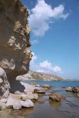rocky cliff with ocean