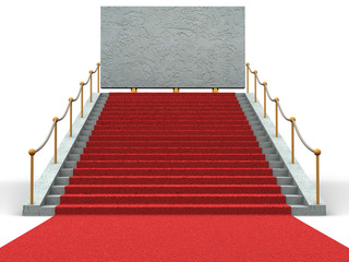 Stairs and bigboard. 3d