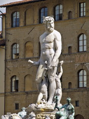 Fototapeta na wymiar statuen am platz della signoria in florenz italien