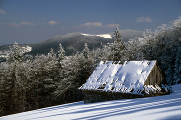 Shelter in the Gorce mountains