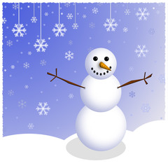 Winter Snowman Scene