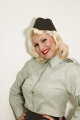 Woman in Uniform Smiling