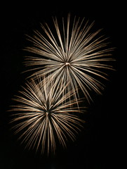 Night celebration fireworks upon dark sky 019