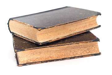 The old books isolated on the white background