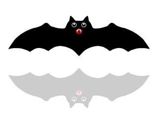 Bat isolated with reflection