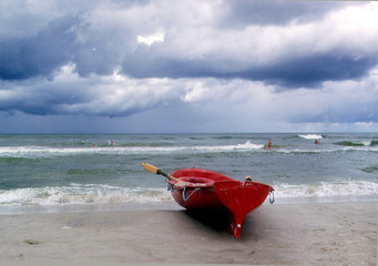 Ostseestrand im Sturm