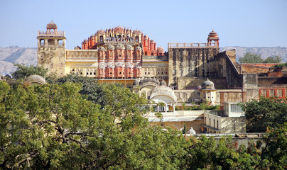 Fototapeta na wymiar Hawa Mahal, Różowy Pałac Wiatrów, Jaipur, Indie