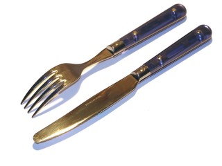Couteau et Fourchette bleus