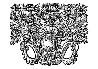 Vintage 17th century style floral ornament