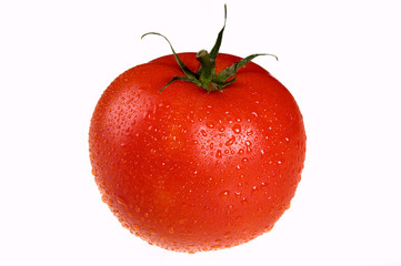 red tomato with green petiole