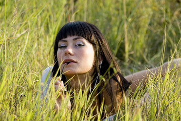 Beautyfull girl on the meadow