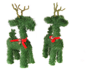 Two Green Reindeer