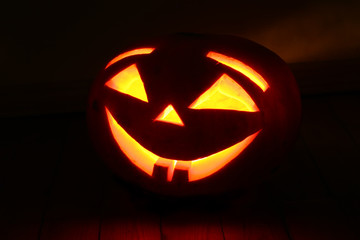 halloween pumpkin on black background