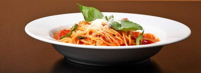 Freshly cooked plate of spaghett