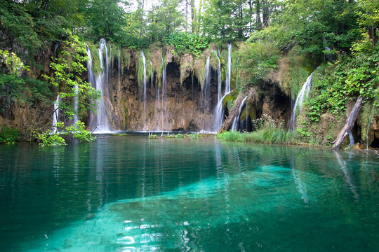 Lake and waterfalls