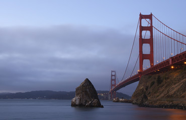Golden Gate Bridge in the morning fog