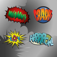 Superhero bashing #3 - comic fighting bubbles of super heroes