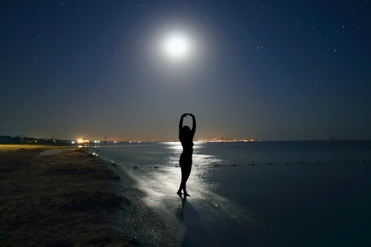 The moon and the woman. 