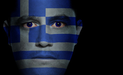 Greek Flag - Male Face