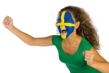 Famale Swedish sport's fan