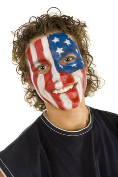 Smiling American supporter