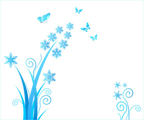 Fototapeta na wymiar snowflakes flower / christmas ornament / vector