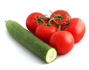 cucumber and tomatoes