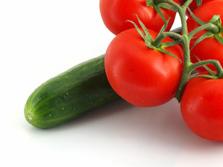 cucumber and tomatoes