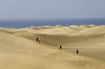 Fototapeta na wymiar People in the desert
