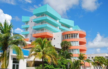 Art deco architecture in Miami Beach - obrazy, fototapety, plakaty