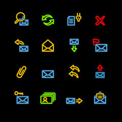 neon e-mail icons