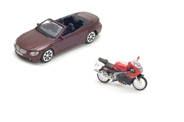 cabriolet and motor bike