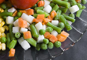 Plate with vegetable